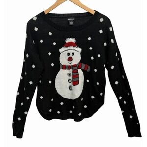 Y2k Wet Seal Sweater Womens  L Ugly Christmas Holiday Party Snowman Snow Winter